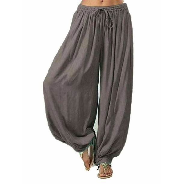 Unisex Black Harem Pants Women Genie Yoga Trouser Indian Boho Aladdin Baggy